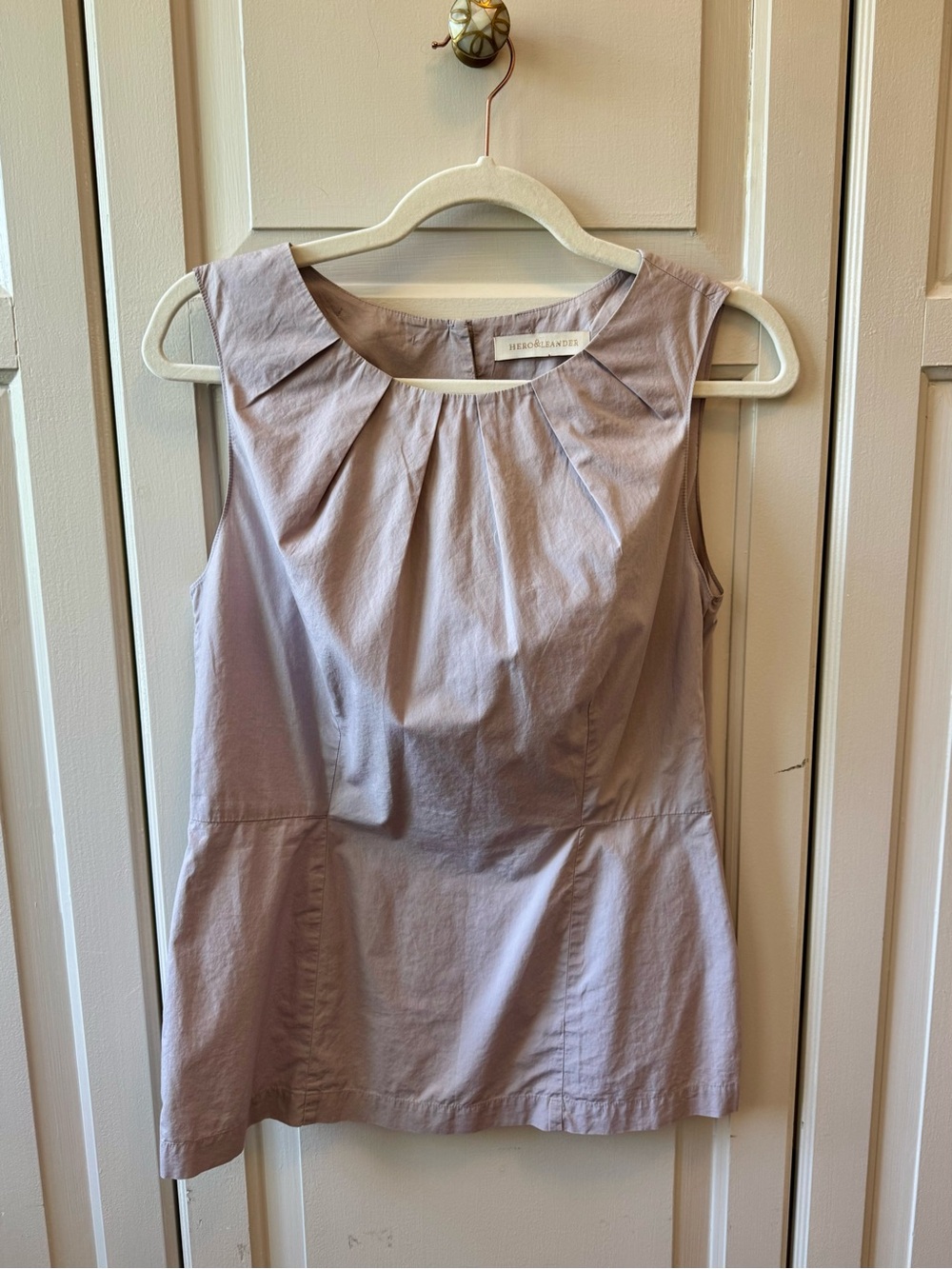 Pleated Shell Top in Light Lavender